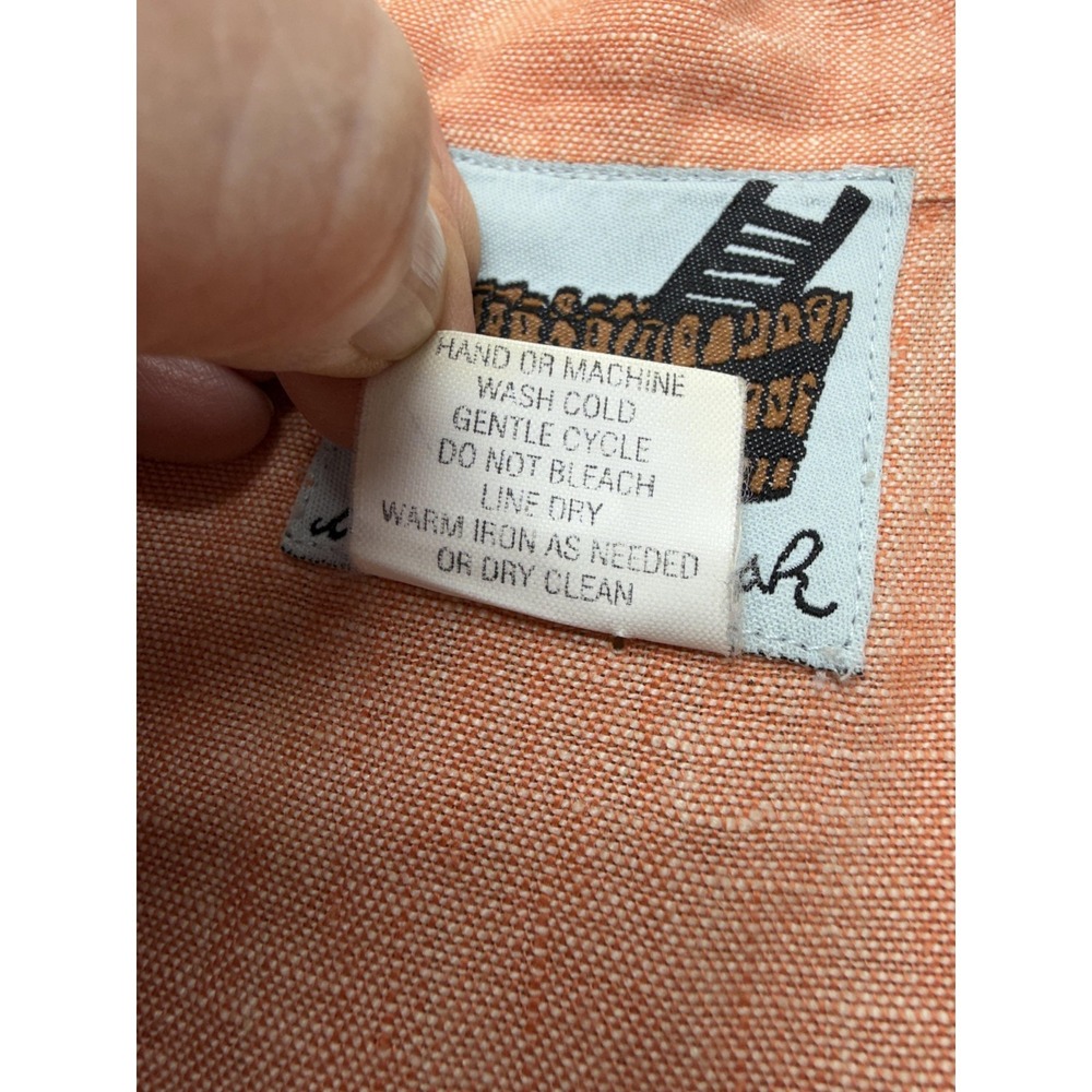 In the Wash Womens Linen Dress XL Peach Sleeveless Shift A Line Split Neck Tunic - Picture 6 of 10